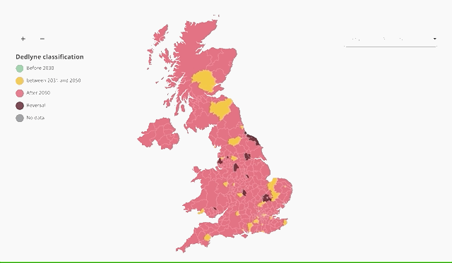Visually tracking net zero progress in UK local authorities